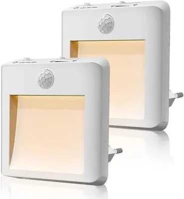 Obrázek produktu pro Stmívatelná pohybová lampa, sada 2 ks, nastavitelný jas, teplé bílé světlo, do dětského pokoje, ložnice, na schodiště, do chodby, do kuchyně