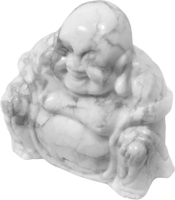 Obrázok produktu pre Sediaci Budha – dekorácia do interiéru – ručne vyrezávaný kameň – 5,00 cm – biely