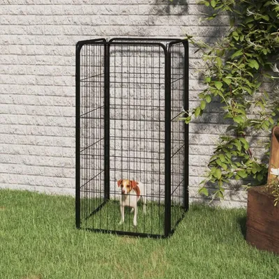Produktbild von Hundebox – Hundezwinger – Welpengehege – Sichere Trainingsumgebung – Stahl, pulverbeschichtet – 50 x 100 cm – Schwarz