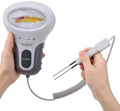 Productafbeelding van Digitale waterkwaliteitsmonitoring - pH-meter - Chloortester - Zwembadmonitoring - Duurzaam kunststof - Groot display - Apparaat voor waterkwaliteitsmonitoring