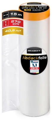 Produktbild von Abdeckfolie Malerfolie Baufolie 2,7 x 15m 4,05m² Abdeckband Goldband Masker Tape