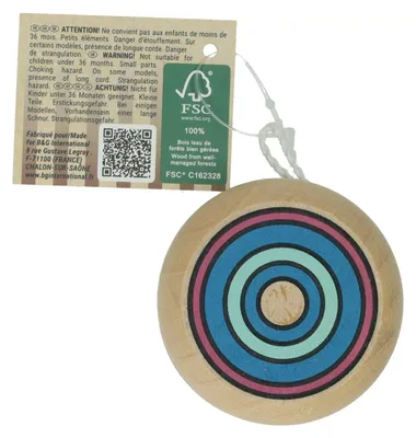 Image de 24 pièces Yoyo en bois avec motif de couleur - 5 cm
