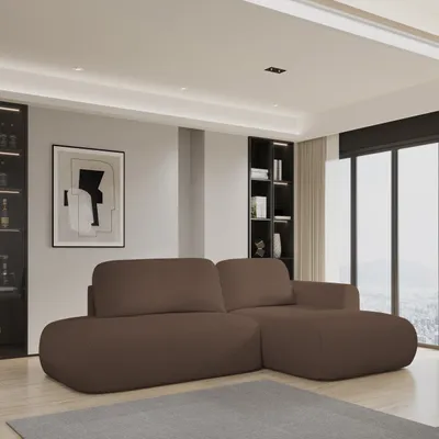 Produktbild von Masseno Ecksofa NUVIRA R-S mit Schlaffunktion L-Form, Sofa mit Bettkasten, Wohnzimmersofa, Couch, Soffa, Bettsofa, Couchgarnitur- Braun, QUELLE 25