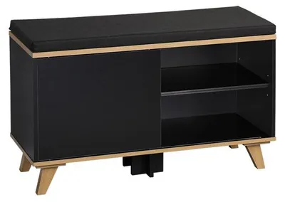 Produktbild von Schuhschrank mit Sitzkissen, schwarz
