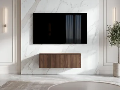 Produktbild von AX LIVING Barvo 100 TV Kommode Lowboard Dunkelbraun Nussbaum Warmia H