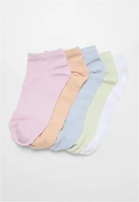 Obrázok produktu pre Ponožky Urban Classics No Show Socks, balenie po 5 pároch, farby: blushedrose/softapricot/freezeblue/lightmint/white – veľkosti 39–42