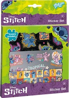 Produktbild von Totum Stitch Sticker Set - kreative Disney Aufkleber mit Spielhintergrund
