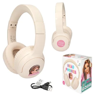 Produktbild von TOPModel Kinder-Kopfhörer, Bluetooth, max. 85 dB, mit USB-Ladekabel, Beige