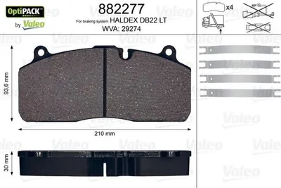 Produktbild von VALEO Bremsbeläge Satz Hinten 882277