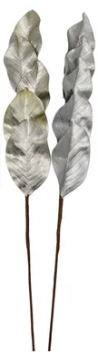 Produktbild von Zweig Rosenblatt künstlich 76x20cm silber Weihnachtsdeko Rosenblätterzweig