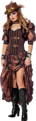 Produktbild von Deluxe Retro Steampunk Kostüm Dame 36-46 - Steampunkkleid Gr. 40