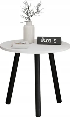 Zdjęcie produktu dla Kawowy Okrągły Stolik Ława Loft Industrial Salon 55 cm