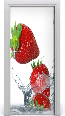 Produktbild von Tulup Türaufkleber 85x205 cm Dekorative Aufkleber Selbstklebend Wasserdichte Tapete Abnehmbar Schlafzimmer Wohnzimmer Wohnkultur - Erdbeeren