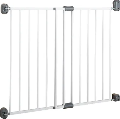 Produktbild von roba Türschutzgitter 'Easy Step', Metall Schutzgitter weiß, extra hoch, variable Breite 60-97cm