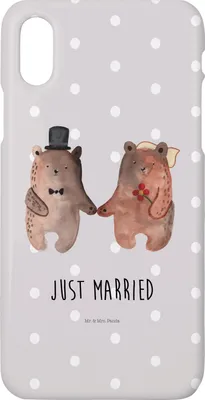 Produktbild von Mr. & Mrs. Panda Iphone 10 Handyhülle Bär Heirat - Grau Pastell - Geschenk, Teddy, Hülle, X, Verheiratet Heirate Hochzeit Hochzeitsgeschenk Hochzeitspaar, Cover, Handy