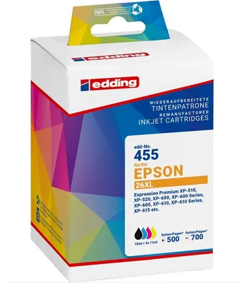 Image de edding 18-445-01 edding EDD-445 noir Cartouche d'impression compatible avec brother LC-123BK