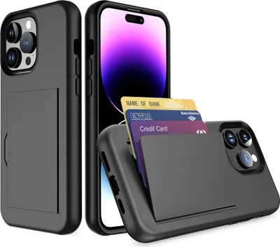 Produktbild von Smartphonica Phone Case Geeignet für iPhone 15 Plus starke TPU mit Kartenschlitz - TPU starken Fall mit Kartenschlitz - Schwarz