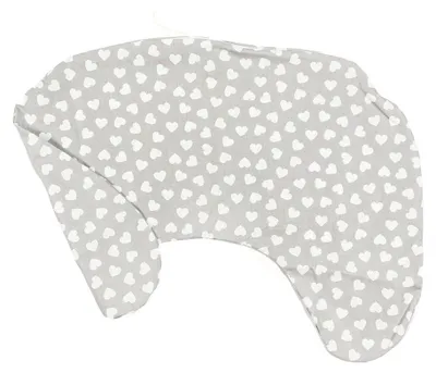 Produktbild von BabyUniverse Stillkissenbezug, klein, 100 % Baumwolle - Graue Herzen