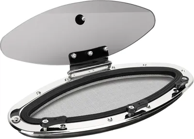 Obrázek produktu pro 16.06x5.83in Oválné okno lodi Porthole Window otevírání dovnitř Tvrzené sklo UV Proof Vodotěsný poklop Portlight Mesh Barrier pro loď Yacht