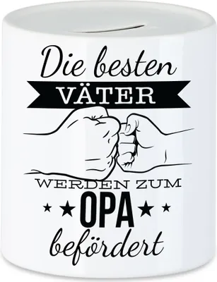 Produktbild von Nur Die Besten Papas Werden Zum Opa Befördert Spardose Ankündigung Enkelkinder Du Wirst Opa