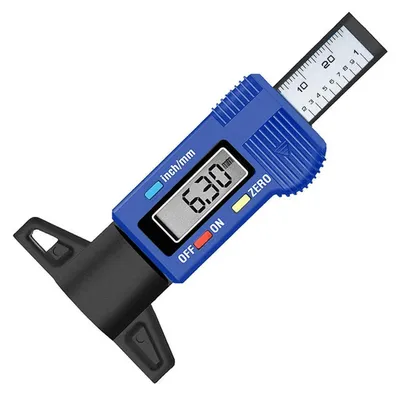 Image de Compteur de profondeur de sculpture de pneus numérique LCD, 0-25,4 mm, bleu, en ABS et en acier inoxydable