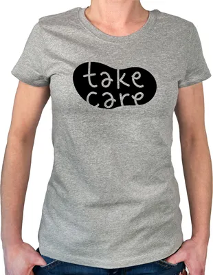 Produktbild von Huuraa Damen T-Shirt Take Care Batch XXL Sport Grey Bio Baumwolle Fairtrade Damenshirt Geschenkidee