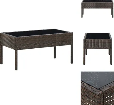 Obrázek produktu pro vidaXL Zahradní stůl hnědý 75x40x37 cm polyratan - Zahradní stoly