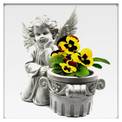 Produktbild von Pflanzgefäß Engel Grabdeko, Gartendeko Blumentopf Dekofigur, Statue Höhe 29 cm