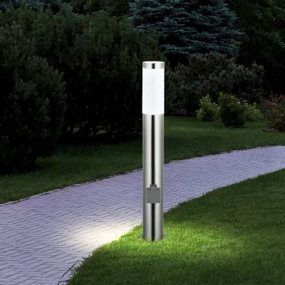 Zdjęcie produktu dla Lampa podłogowa ze stali nierdzewnej z 2 gniazdami, wysokość 80 cm