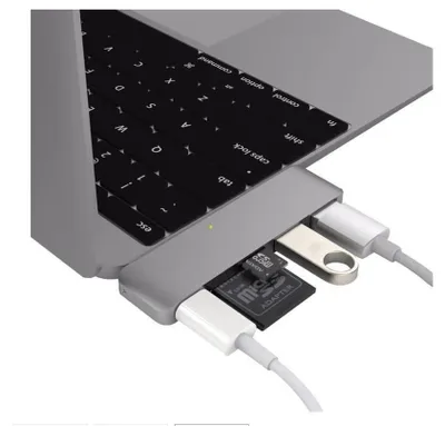 Productafbeelding van DrPhone TH2 - 5 in 1 Aluminium USB C Type C Hub - SD Micro SD-kaart+ 2 USB 3.0