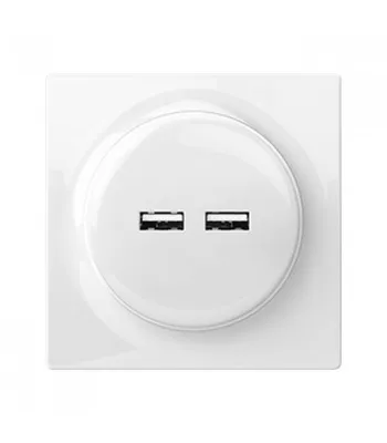 Image de Prise de courant Fibaro Walli N 2 ports USB blanche
