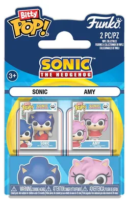 Image de Sonic le Hérisson, figurines en vinyle Bitty POP! Lot de 2 : Sonic et Amy Rose, 2 cm