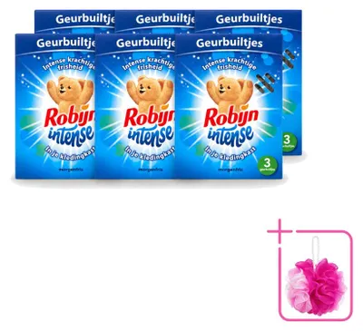 Immagine prodotto di 6 sacchetti profumati Robijn Intense, fragranza Freschezza, confezione risparmio, 6 pezzi