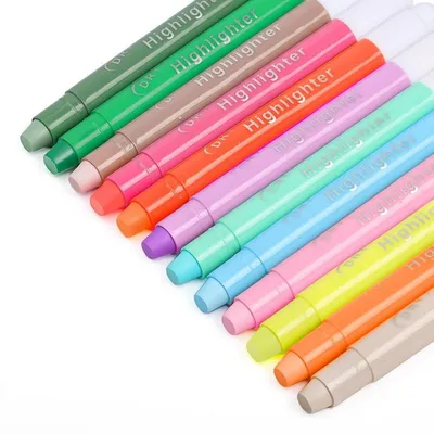 Immagine prodotto di Set di pennarelli fluorescenti, 12 colori pastello, inchiostro gel atossico, asciugatura rapida, senza sbavature, delicati per gli occhi