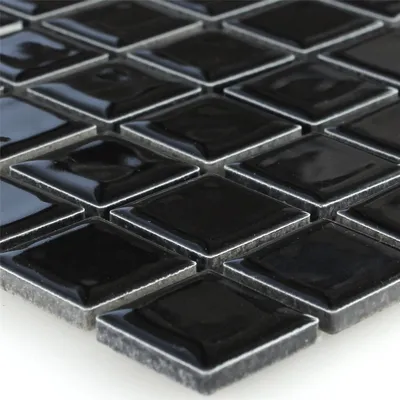 Produktbild von Keramik Mosaikfliesen Hakan Schwarz Glänzend