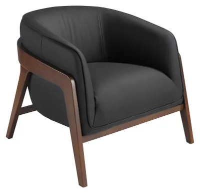 Produktbild von Sessel aus schwarzem Leder 5195