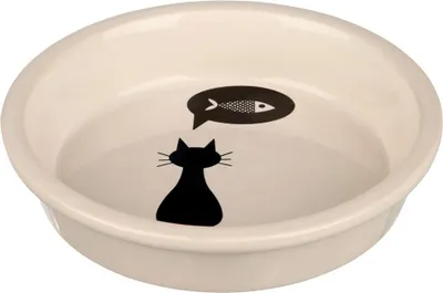 Zdjęcie produktu dla TRIXIE 24499, Kot, Ceramika, Beżowy, Czarny, Obraz, 0,25 l, 13 cm