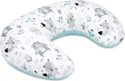 Produktbild von Bellochi Klein Stillkissen mit Bezug - aus 100% Baumwolle -   - Baby Lagerungskissen - Kuschelkissen - 40x60 cm Multifunktionale Positionierung - Animaland