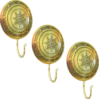 Produktbild von 3er Set Vintage Kleiderhaken Haken Halis Gold