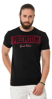Immagine prodotto di Maglietta da uomo CT732 con elegante stampa sul petto