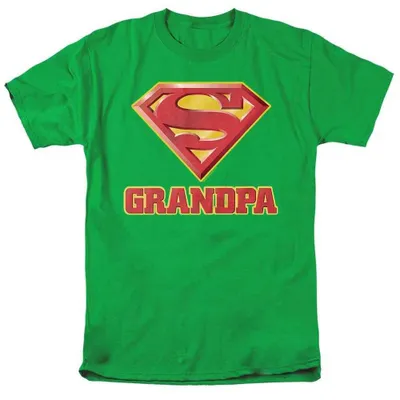 Produktbild von Superman - "Super Grandpa" T-Shirt für Herren/Damen Uni TV36798 (M) (Leuchtendes Gelbgrün)