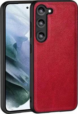 Image de Coque en silicone pour Samsung Galaxy S23, dos en  rouge, cadre noir