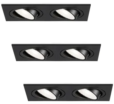 Produktbild von hoftronic LED Einbaustrahler 8W 690 Lumen 6500K Schwarz schwenkbar dimmbar GU10
