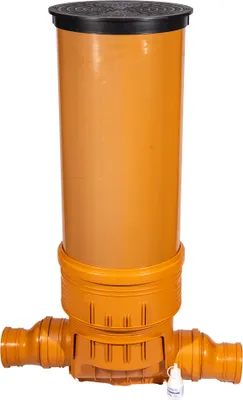 Produktbild von Kontrollschacht Revisionsschacht DN 400 mit Rückstauklappe 2 x Ø125 mm Abwasserschacht Komplett Set - Schachtboden + Rohr + Deckel + Gleitmittel