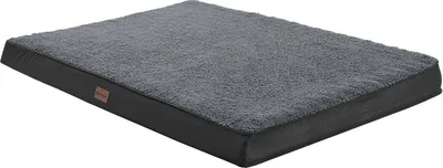Produktbild von Juskys Hundebett Milow orthopädisch 92x69cm - Hundekissen flauschig & stabil - Bezug abnehmbar & waschbar – Hundematte für mittlere Hunde - Grau