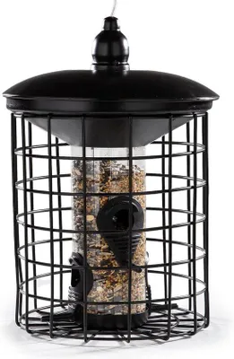 Productafbeelding van Famanu vogelhuisje, metaal - om op te hangen - diameter 20 cm - hoogte 29 cm