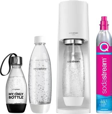 Produktbild von SodaStream Wassersprudler Terra Vorteilspack inkl. 3 Flaschen und Quick Connect Zylinder, Weiß