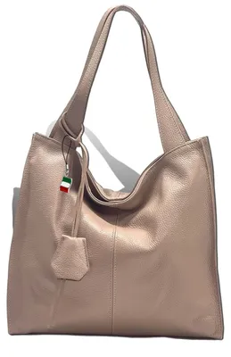 Produktbild von Florence Leder Tasche Damen Schultertasche Shopper rosa 33x10x29cm inklusive Italien Flagge D2OTF155A