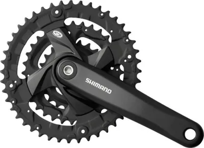 Produktbild von Shimano FC-M371 Kurbelgarnitur Trekking Vierkant 9-fach 48-36-26 Zähne schwarz Kurbelarmlänge 175mm