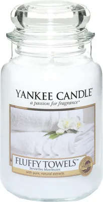 Produktbild von Yankee Candle Fluffy Towels - Große Duftkerze im Glas - 623g